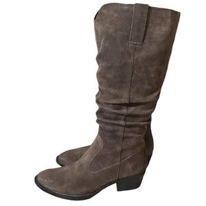 Born Womens Barren Grey Suede Cowboy Style Knee Boot Women’s Size 7.5